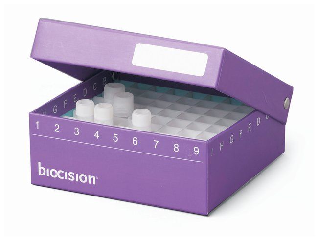 100-Place Biocision BCS-209P Purple TruCool Hinged CryoBox Pack of 5 