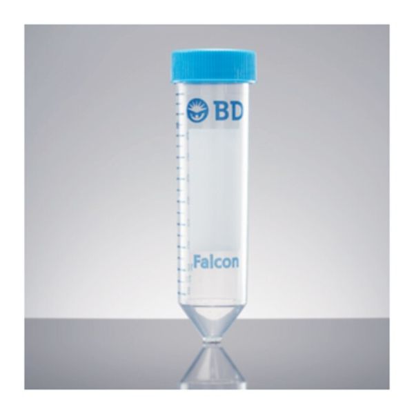 Falcon 50mL High Clarity PP Centrifuge Tube, Conical Bottom, Sterile, 25/Rack, 500/Case