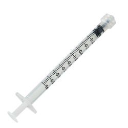 SYRINGE, DISPOSABLE, LUER LOCK TIP, 1 ML