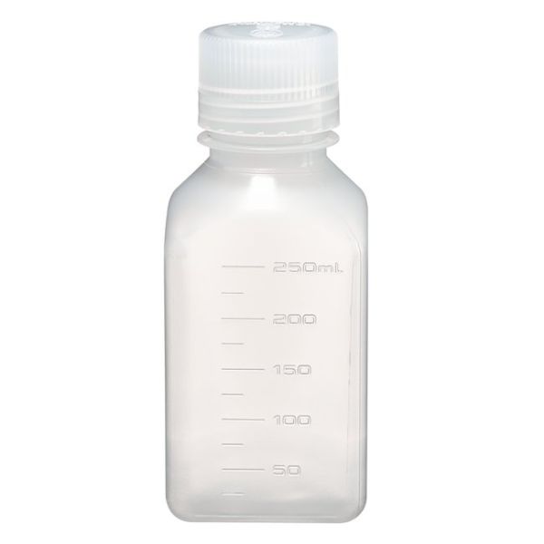 BOTTLE SQUARE PP 250ML 12/PK