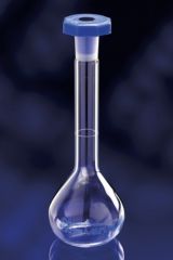 100mL Vol. Flask Glass Class A, w/PE stopper, S12/21, 5/Pk