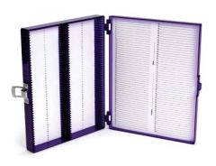 Fisherbrand Microscope Slide Box Polycarbonate 100-Place, Purple