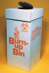 BOX BIOHAZ BURN-UP BIN 6/CS