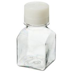 Thermo Scientificâ„¢ Nalgeneâ„¢ Square PETG Media Bottles with Closure: Sterile, Shrink-Wrapped Trays, 110 x 54mm (H x D)