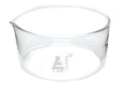 Eisco™ Flat Bottom Glass Crystallizing Dishes with Spout, 190mm x 190mm x 100mm (L x W x H)