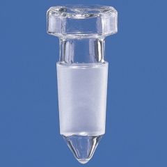 BRAND™ BISTABIL™ Borosilicate Glass Conical Ground Joint Stopper, Hexagonal Grip