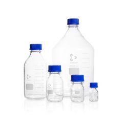 DURAN® Laboratory bottle, clear, graduated, GL 25, with screw-cap (PP), 10 ml