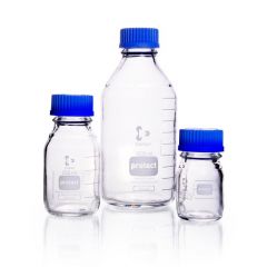 DURAN® protect, Laboratory bottle, plastic coated, GL 45, 750 ml with screw-cap and pouring ring (PP)