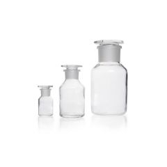 Reagent bottle, wide neck, NS 45/40, clear, with stopper, soda-lime-glass, 500 ml