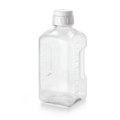 Thermo Scientific™ Nalgene™ Square PETG Media Bottles with Closure, 2000mL