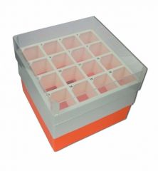  Argos Technologies™ PolarSafe™ Polypropylene Freezer Boxes, Orange; 50mL box; Holds 16 tubes