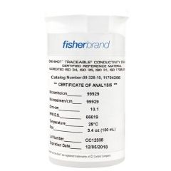Fisherbrand™ Traceable™ One-Shot™ Conductivity Calibration Standards Certified Reference Material Producer (CRM), Conductivity: 100,000μmhos (Pack of 6)