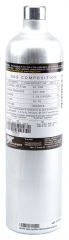 Honeywell BW™ Quint-Gas: CH4 (2.5%), O2 (18.0%), H2S (25 ppm), CO (100 ppm), CO2 (0.5%), Balance N2, 34 L
