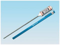 Fisherbrand™ Traceable™ Digital Thermometers with Stainless-Steel Stem, 0.25 in. LCD Screen, and Protective Guard, Long-stem; Resolution: 0.1deg.C from -20deg. to +200deg.C; Accuracy: +/-1deg.C