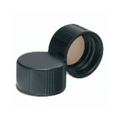 DWK Life Sciences Wheaton™ Black Phenolic Screw Caps with PTFE faced 14B Rubber Liners for E-Z Ex-Traction™ Vials