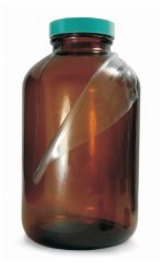 Qorpak™ Safety Coated Amber Wide Mouth Packer Bottles, Cleaned for Volatiles