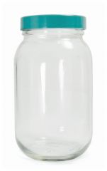 Qorpak™ Clear Standard Wide Mouth Bottles with Thermoset F217 and PTFE Lined Cap