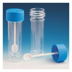 Globe Scientific Self-Standing Transport Tube with Screw Cap and Spoon