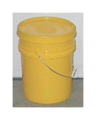 Youngstown Barrel & Drum 5 Gallon Plastic Open Head Pails with Long Skirt Lids; Yellow