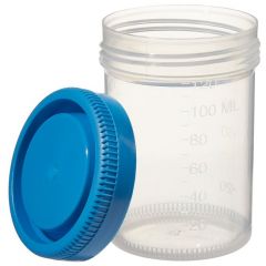 Thermo Scientific™ Samco™ Bio-Tite™ Specimen Containers for the Operating Room, 120mL/53mm, Containers with blue cap sealed in split and drop pouch