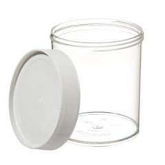 Thermo Scientific™ Nalgene™ Wide-Mouth Straight-Sided PMP Jars with White Polypropylene Screw Closure, 1000mL, Capacity: 32 oz. (1000mL)