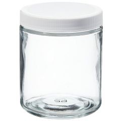 Thermo Scientific™ Wide-Mouth Short-Profile Clear Glass Jars with Closure, 250mL, processed