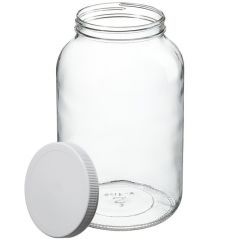 Thermo Scientific™ Wide-Mouth Tall-Profile Clear Glass Jars with Closure, 4000mL, processed