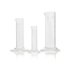 DURAN® Measuring cylinder, low form, with spout, hexagonal base, with graduation, 10 ml