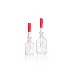 Dropping bottle, with interchangeable pipette, clear, soda-lime-glass, 50 ml