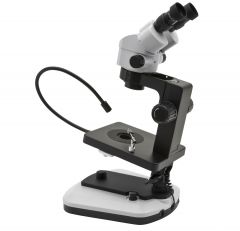 Binocular stereozoom microscope for gemology, multi-plug
