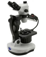 Trinocular stereozoom microscope for gemology, multi-plug