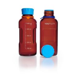 DURAN® YOUTILITY Bottle GL45, amber, with Screw cap, pouring ring, and Bottle tag, 500ml