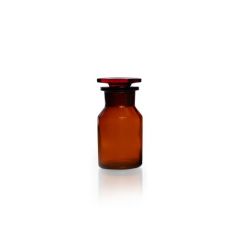 Reagent bottle, wide neck, NS 29/22, amber, with stopper, soda-lime-glass, 100 ml