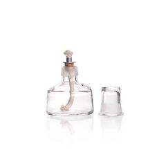 Spirit lamp, with socket and wick, without filler tubulature, with cap, 100 ml, soda-lime-glass