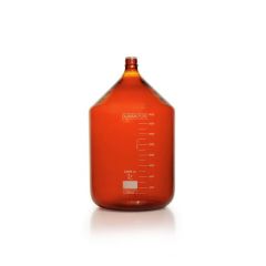 DURAN PURE bottle, amber, graduated, GL 45, with dust cover, without cap and pouring ring, 20.000 ml