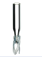 0.1ml Micro-Insert, 29 x 5.7mm, clear glass,  with attached Plastic Spring