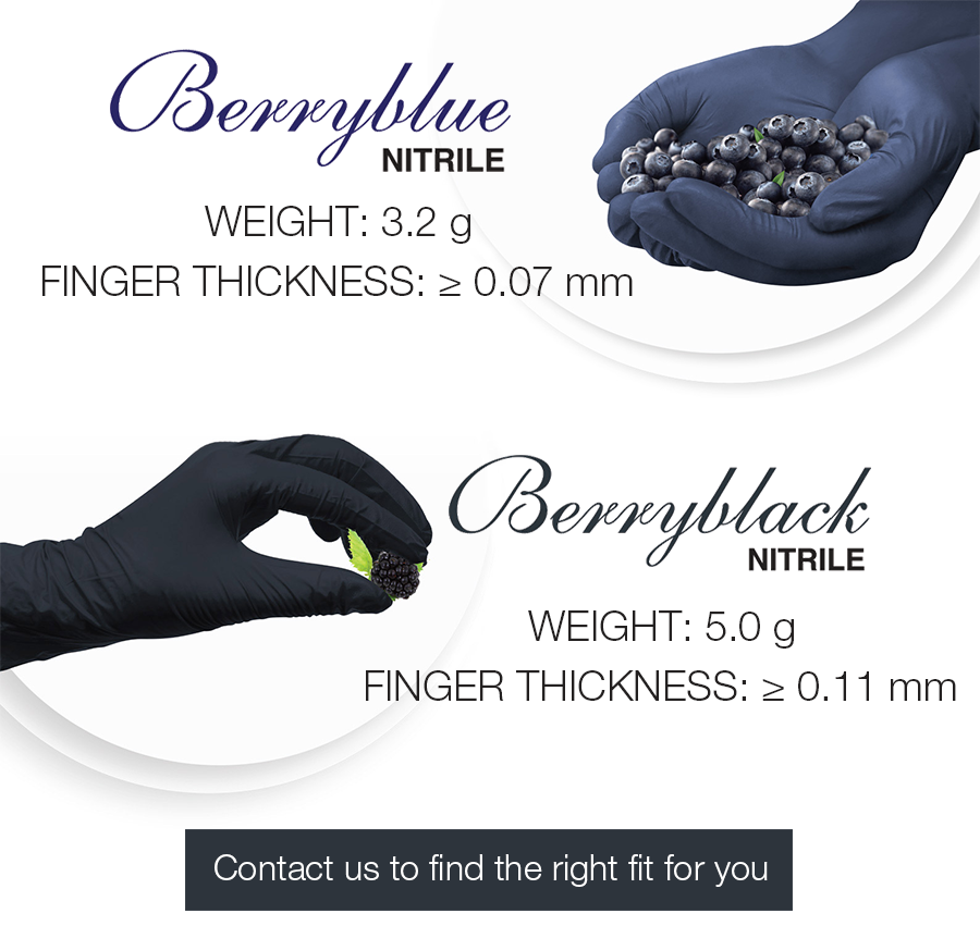 berryblue nitrile gloves, berryblack nitrile gloves 